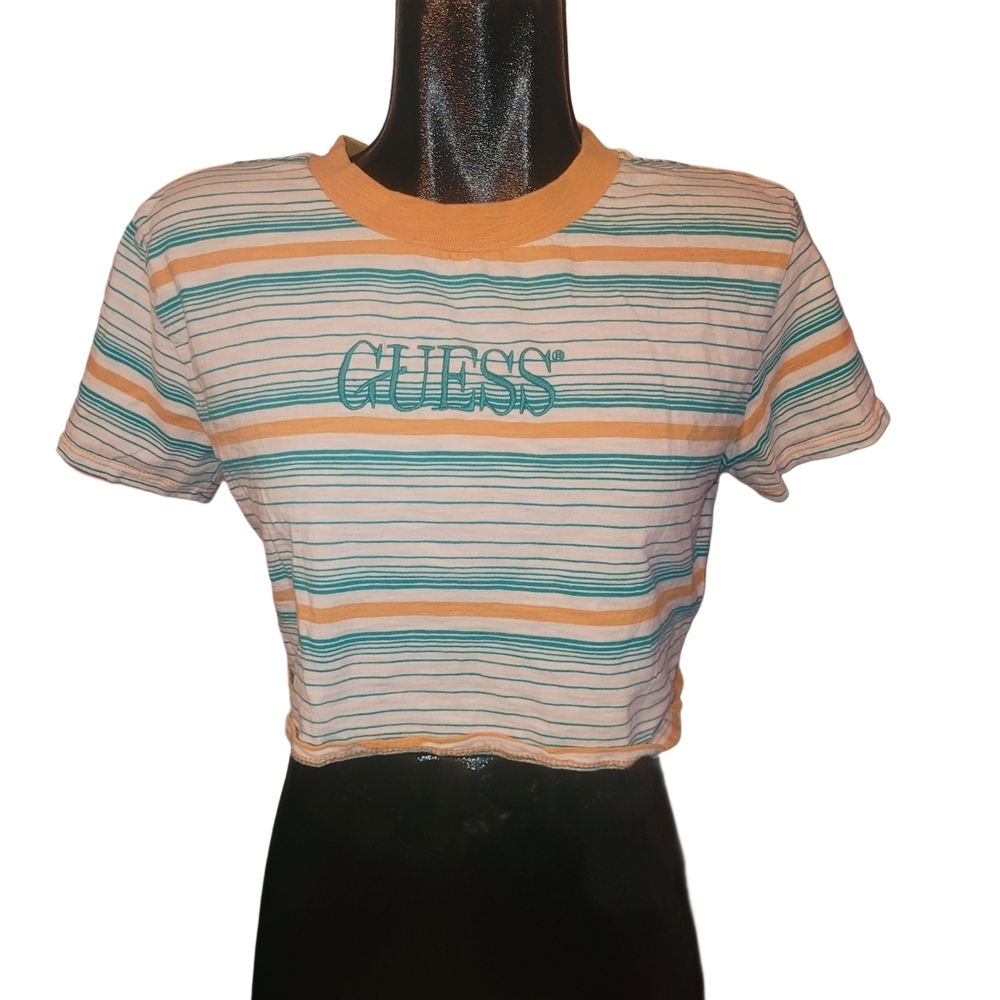 Guess Modern Retrovibe Striped Crop Top S